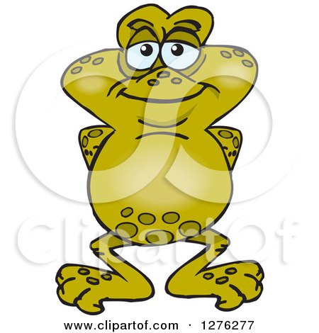 Clipart of a Happy Toad Standing - Royalty Free Vector Illustration by Dennis Holmes Designs