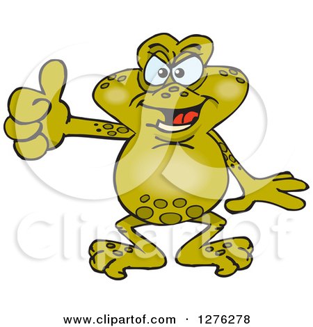 Clipart of a Happy Toad Holding a Thumb up - Royalty Free Vector Illustration by Dennis Holmes Designs