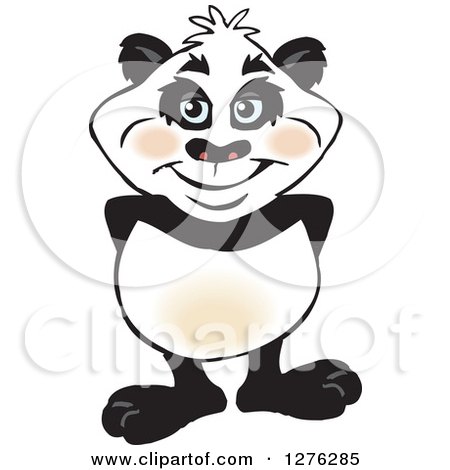Clipart of a Happy Panda Standing - Royalty Free Vector Illustration by Dennis Holmes Designs