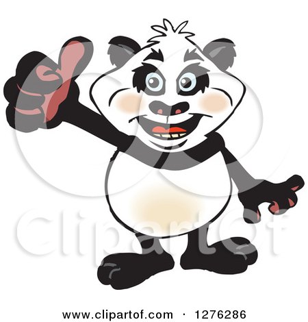Clipart of a Happy Panda Giving a Thumb up - Royalty Free Vector Illustration by Dennis Holmes Designs