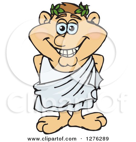 Clipart of a Happy Greek Man in a Toga - Royalty Free Vector Illustration by Dennis Holmes Designs