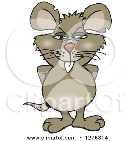 Clipart of a Rat Standing - Royalty Free Vector Illustration by Dennis Holmes Designs