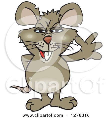 Clipart of a Rat Waving - Royalty Free Vector Illustration by Dennis Holmes Designs