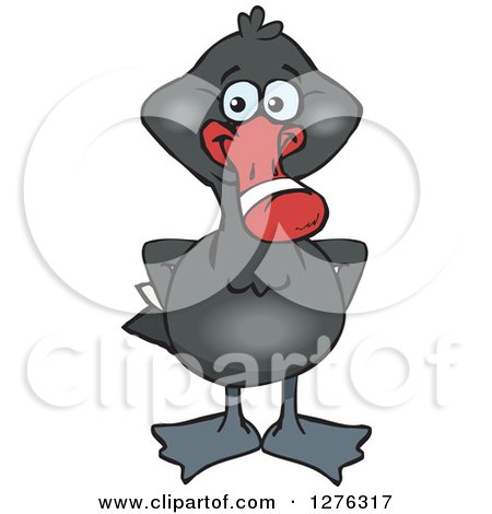 Clipart of a Happy Black Swan - Royalty Free Vector Illustration by Dennis Holmes Designs