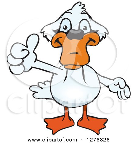 Clipart of a Happy Mute Swan Holding a Thumb up - Royalty Free Vector Illustration by Dennis Holmes Designs
