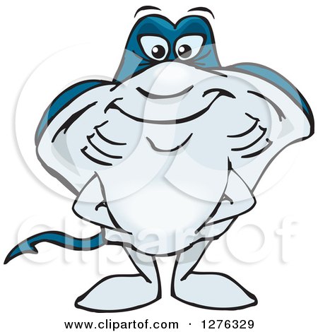 Clipart of a Happy Sting Ray Standing - Royalty Free Vector Illustration by Dennis Holmes Designs