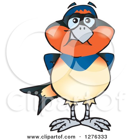 Clipart of a Swallow Bird Standing - Royalty Free Vector Illustration by Dennis Holmes Designs