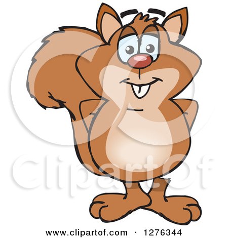 Clipart of a Happy Squirrel Standing - Royalty Free Vector Illustration by Dennis Holmes Designs