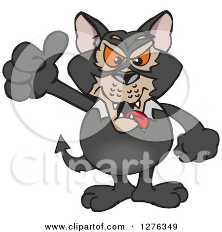 Clipart of a Tasmanian Devil Holding a Thumb up - Royalty Free Vector Illustration by Dennis Holmes Designs