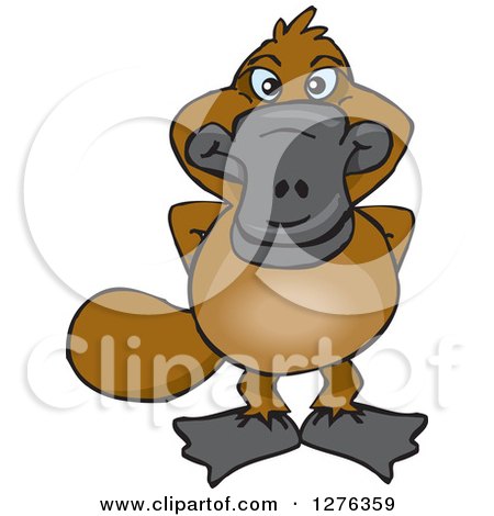 Clipart of a Happy Platypus - Royalty Free Vector Illustration by Dennis Holmes Designs