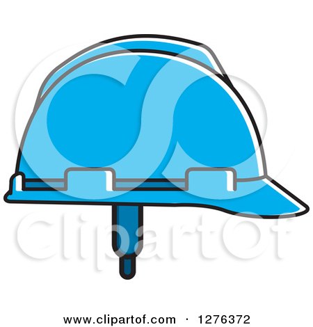 Clipart of a Blue Hardhat - Royalty Free Vector Illustration by Lal Perera