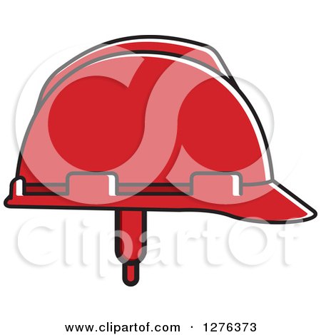 Clipart of a Red Hardhat - Royalty Free Vector Illustration by Lal Perera