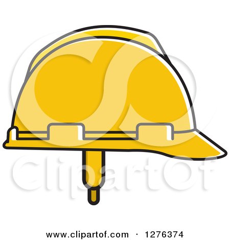 Clipart of a Yellow Hardhat - Royalty Free Vector Illustration by Lal Perera