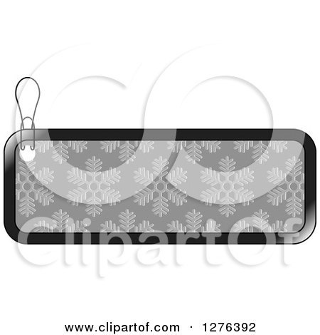 Clipart of a Black and Gray Snowflake Patterned Christmas Retail or Gift Tag - Royalty Free Vector Illustration by Lal Perera