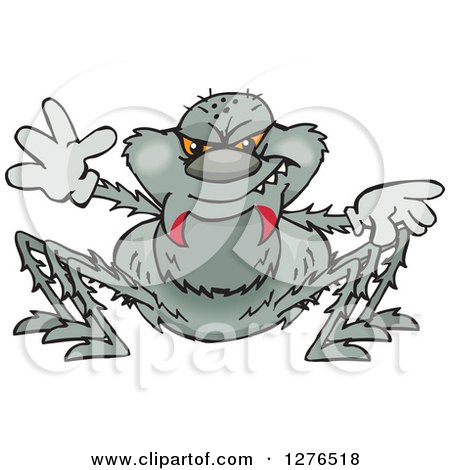 Clipart of a Spider Waving - Royalty Free Vector Illustration by Dennis Holmes Designs