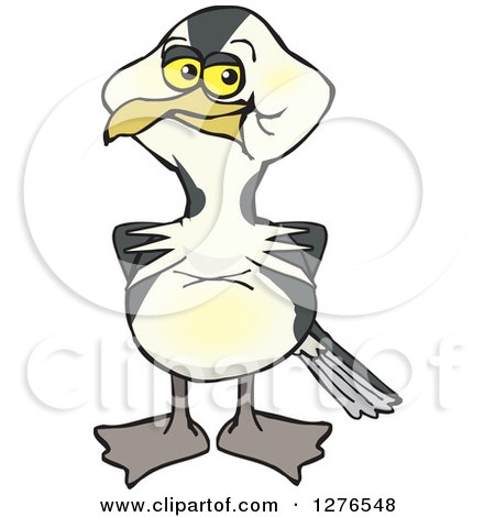 Clipart of a Happy European Shag Bird Standing - Royalty Free Vector Illustration by Dennis Holmes Designs