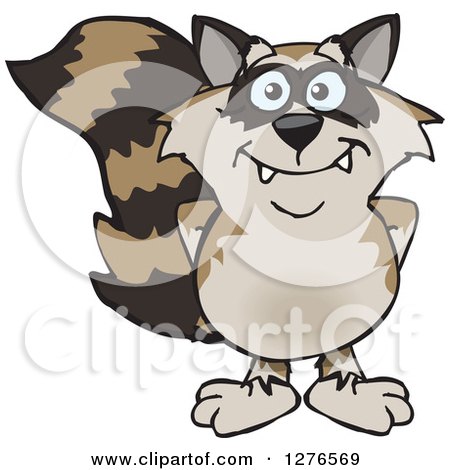 Clipart Cute Sitting Raccoon With A Sad Face - Royalty Free Vector
