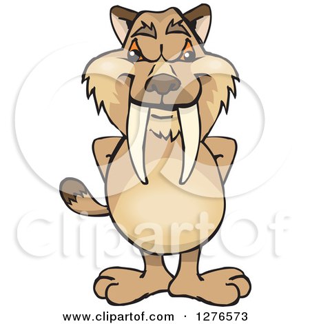 Clipart of a Saber Toothed Tiger - Royalty Free Vector Illustration by Dennis Holmes Designs