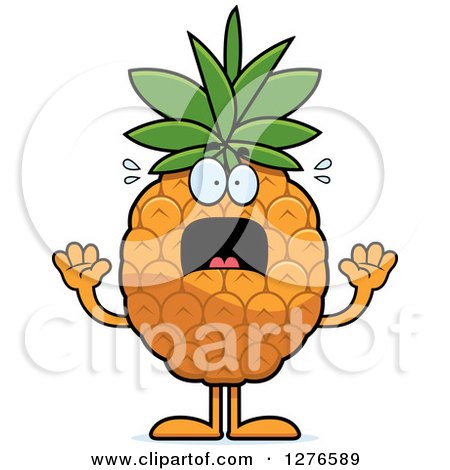 Clipart of a Scared Screaming Pineapple Character - Royalty Free Vector Illustration by Cory Thoman