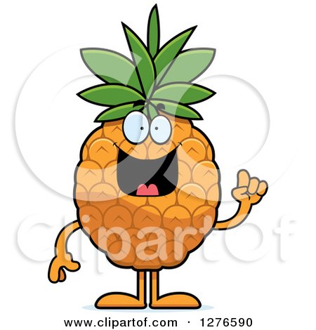 Clipart of a Happy Pineapple Character with an Idea - Royalty Free Vector Illustration by Cory Thoman