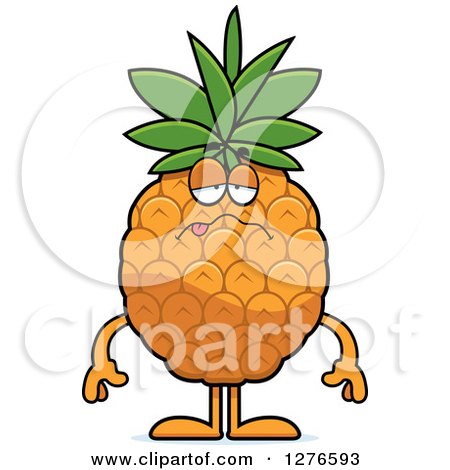 Clipart of a Sick Pineapple Character - Royalty Free Vector Illustration by Cory Thoman