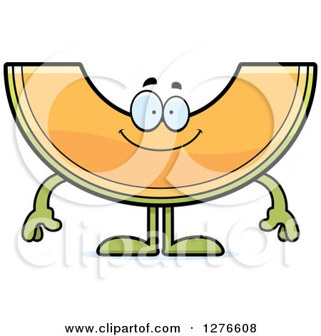 Clipart of a Happy Cantaloupe Melon Character - Royalty Free Vector Illustration by Cory Thoman