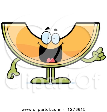 Clipart of a Happy Cantaloupe Melon Character with an Idea - Royalty Free Vector Illustration by Cory Thoman