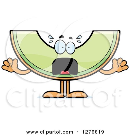 Clipart of a Scared Screaming Honeydew Melon Character - Royalty Free Vector Illustration by Cory Thoman