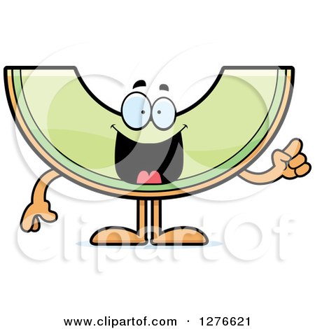 Clipart of a Happy Honeydew Melon Character with an Idea - Royalty Free Vector Illustration by Cory Thoman