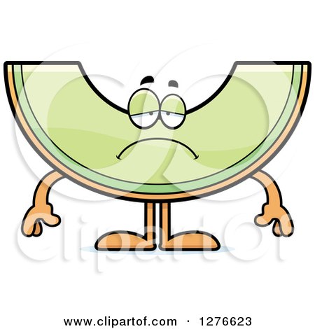 Clipart of a Depressed Honeydew Melon Character - Royalty Free Vector Illustration by Cory Thoman