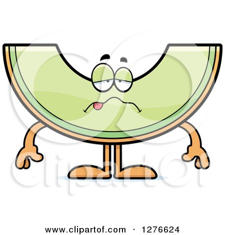 Clipart of a Sick Honeydew Melon Character - Royalty Free Vector Illustration by Cory Thoman