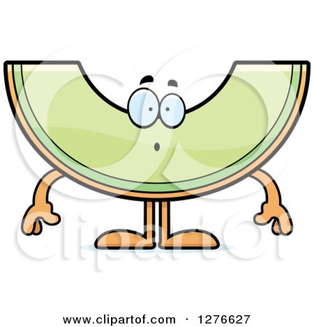 Clipart of a Surprised Gasping Honeydew Melon Character - Royalty Free Vector Illustration by Cory Thoman