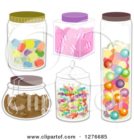 Clipart of Jars with Candies - Royalty Free Vector Illustration by BNP Design Studio