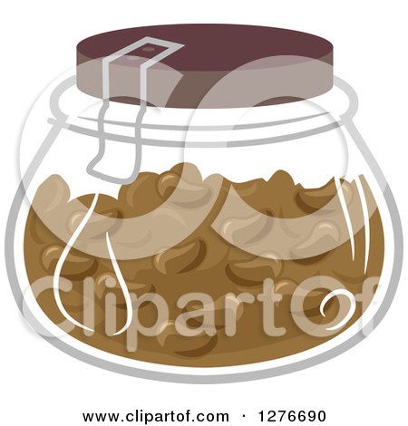 Clipart of a Jar of Brown Jelly Beans - Royalty Free Vector Illustration by BNP Design Studio