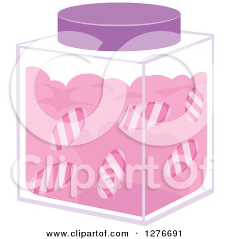 Clipart of a Jar of Peppermint Candies - Royalty Free Vector Illustration by BNP Design Studio