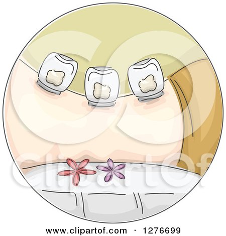 Clipart of a Cupping Therapy Massage Icon - Royalty Free Vector Illustration by BNP Design Studio