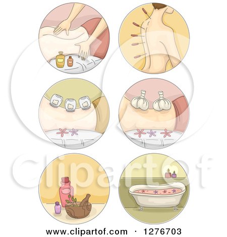 Clipart of Spa and Alternative Medicine Icons - Royalty Free Vector Illustration by BNP Design Studio