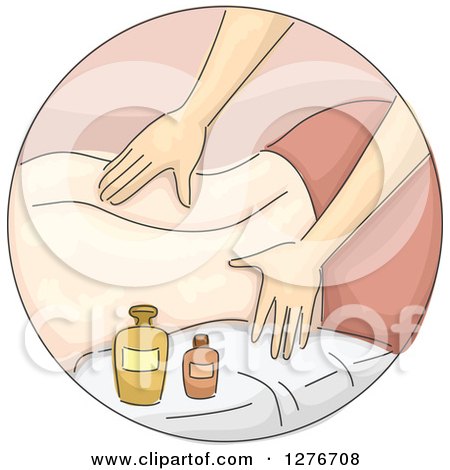 Clipart of a Person Getting a Massage at a Spa - Royalty Free Vector Illustration by BNP Design Studio