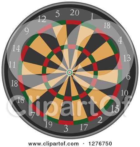 Clipart of a Dart Board - Royalty Free Vector Illustration by BNP Design Studio