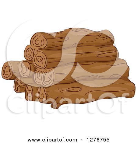 Clipart of a Pile of Firewood Logs - Royalty Free Vector Illustration by BNP Design Studio