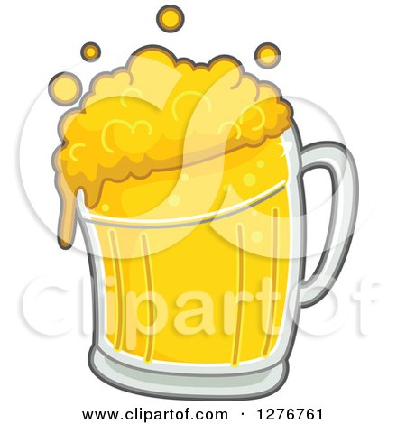 Clipart of a Bubbly Beer - Royalty Free Vector Illustration by BNP Design Studio