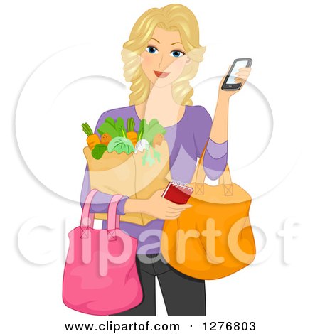 https://images.clipartof.com/small/1276803-Clipart-Of-A-Happy-Blond-White-Woman-Using-Her-Smart-Phone-To-Do-Grocery-Shopping-Royalty-Free-Vector-Illustration.jpg