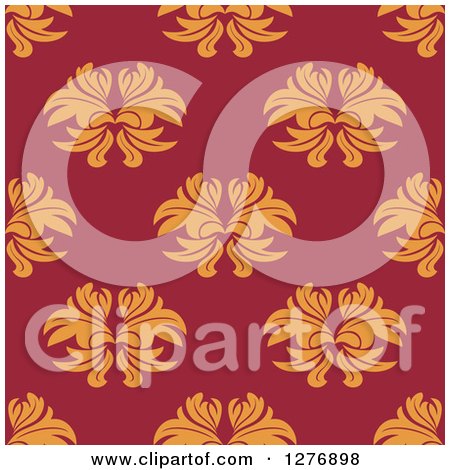 Clipart of a Seamless Patterned Background of Floral Damask 4 - Royalty Free Vector Illustration by Vector Tradition SM
