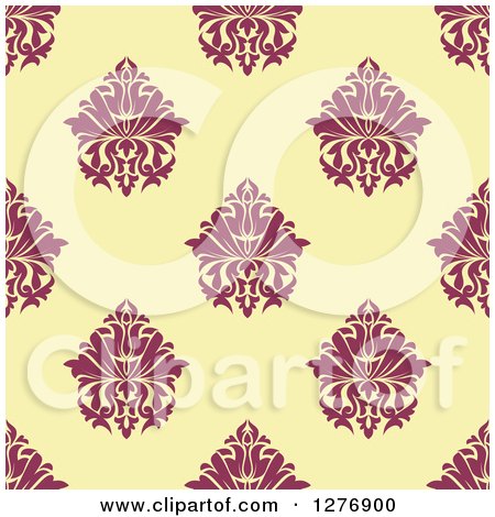 Clipart of a Seamless Patterned Background of Floral Damask 5 - Royalty Free Vector Illustration by Vector Tradition SM
