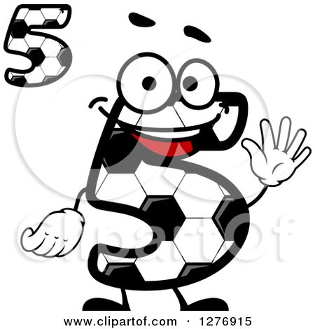 Clipart of Soccer Ball Number Fives - Royalty Free Vector Illustration by Vector Tradition SM