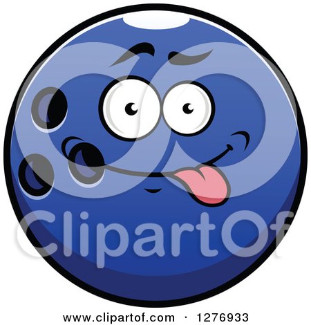 Clipart of a Goofy Blue Bowling Ball Character - Royalty Free Vector Illustration by Vector Tradition SM