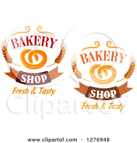 Clipart of Soft Pretzel Bakery Shop Designs - Royalty Free Vector Illustration by Vector Tradition SM