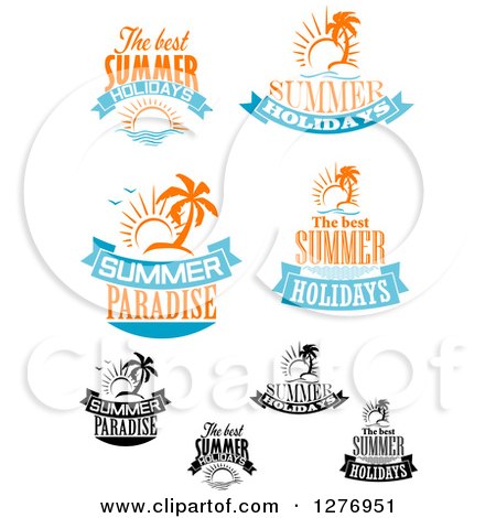 Clipart of Summer Time Designs 4 - Royalty Free Vector Illustration by Vector Tradition SM