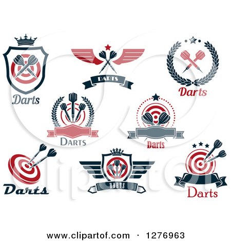 Clipart of Throwing Darts and Text Sports Designs - Royalty Free Vector Illustration by Vector Tradition SM