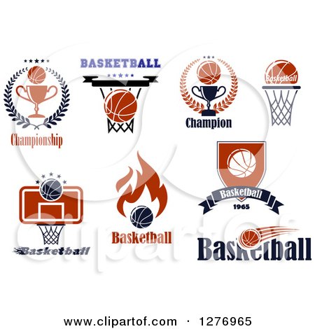 Clipart of Basketball and Text Sports Designs - Royalty Free Vector Illustration by Vector Tradition SM